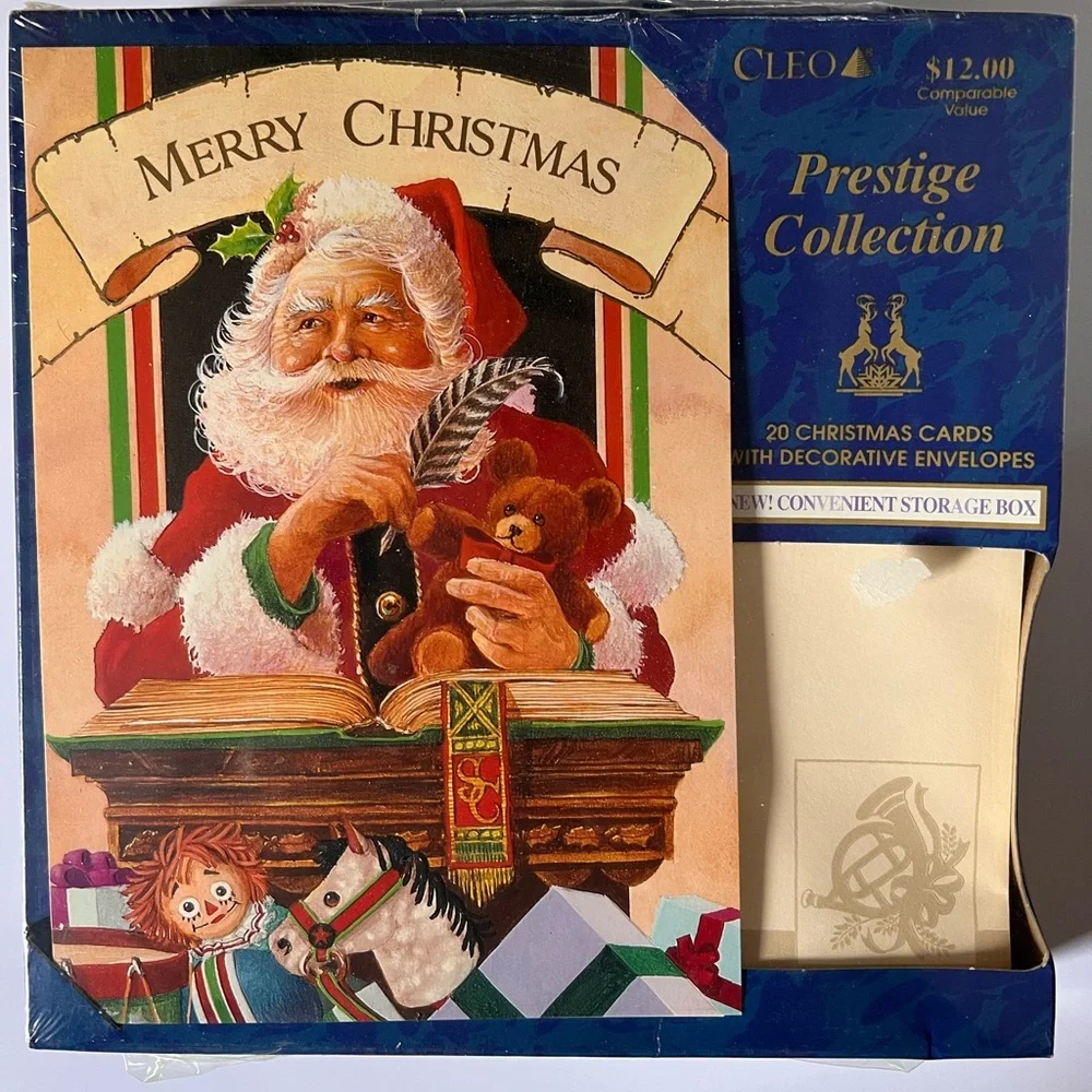 Twenty Vintage Christmas Cards Showing Santa Checking his Good/Naughty List.